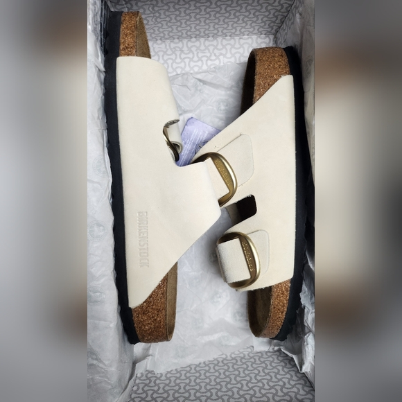 Birkenstock Arizona Big Buckle Ecru, Size 38/US 7W Narrow Fit - Picture 3 of 7